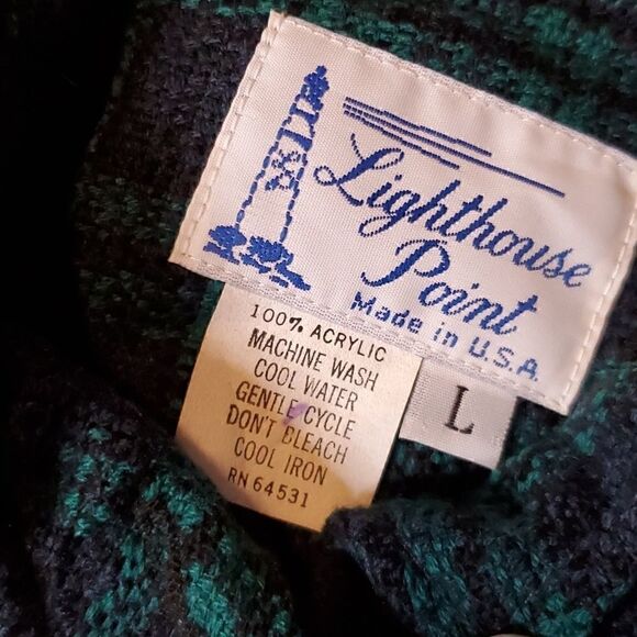 VINTAGE LIGHTHOUSE POINT FASHIONS Lightweight Plaid Zip-Up Jacket - Picture 3 of 8